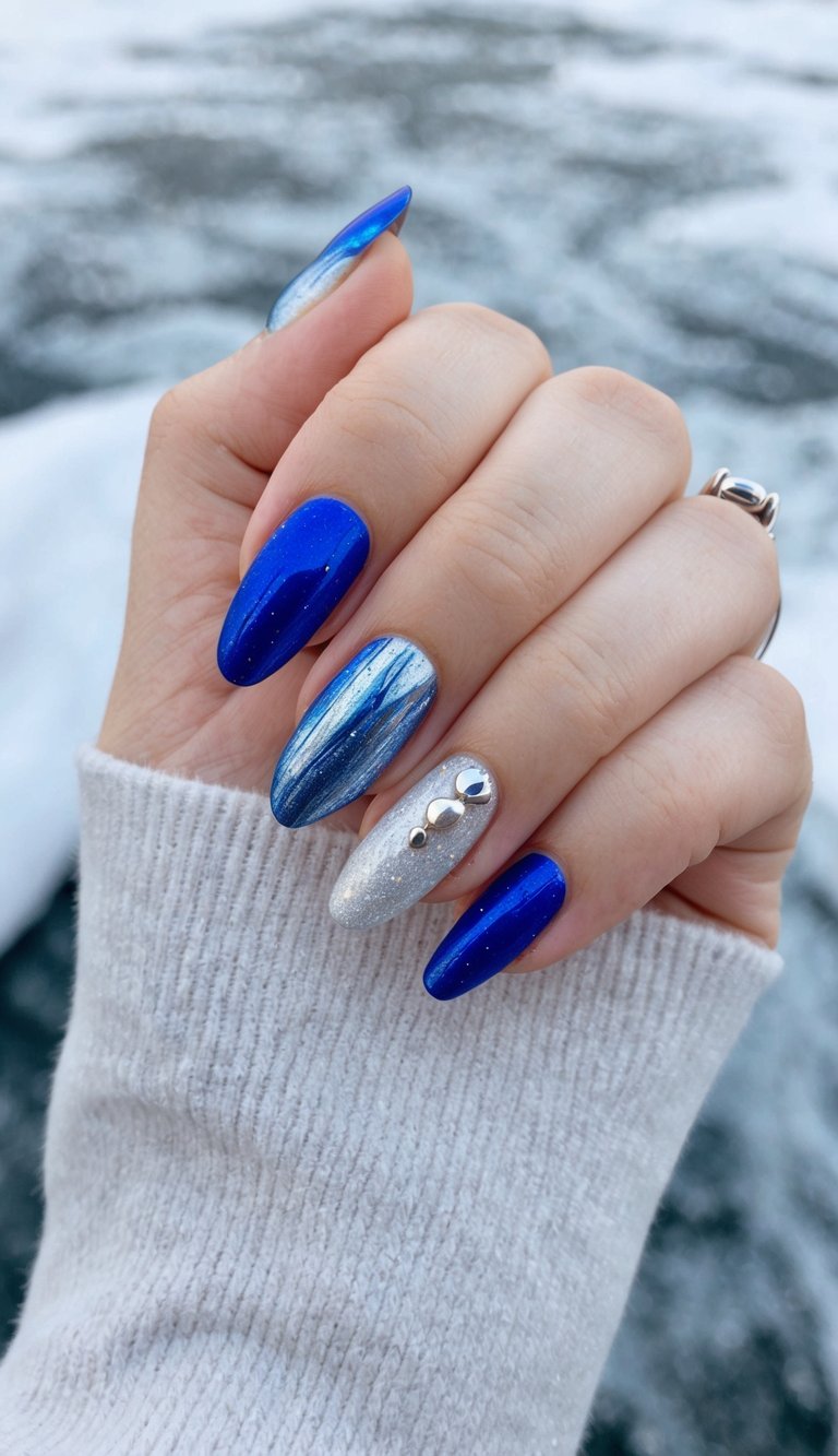 26 Blue and Silver Nail Art Ideas: Dazzling Designs for Winter Glamour