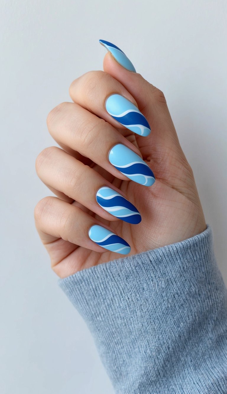 20 Blue Matte Nail Art Ideas: Trendy Designs for a Serene Manicure