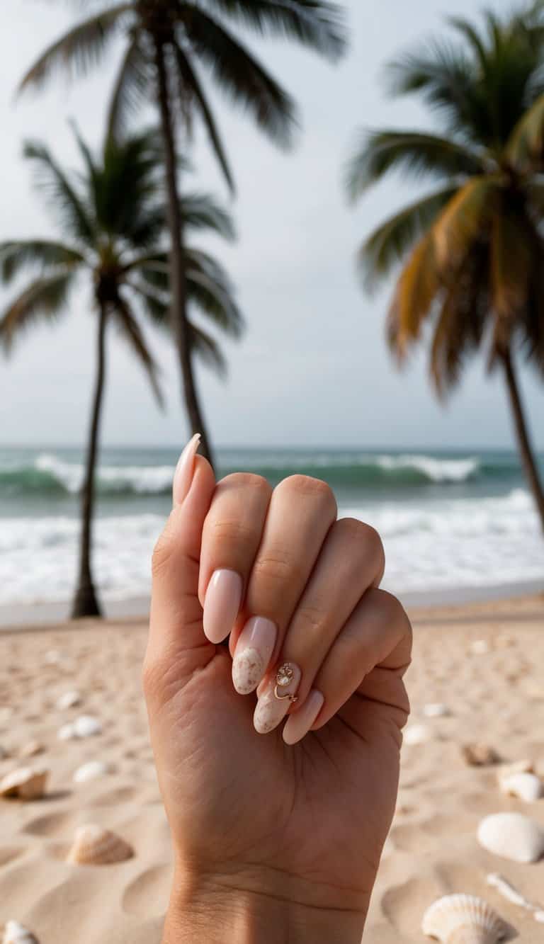 Soft nude tones with 3D sand-textured designs