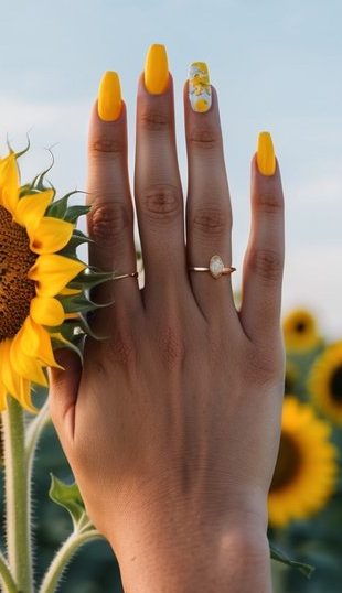 A field of vibrant yellow sunflowers against a clear blue sky