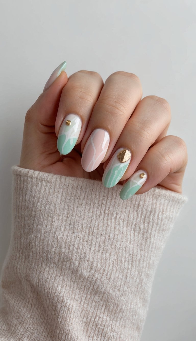 A vibrant coral reef with soft pastel colors and minimalistic designs