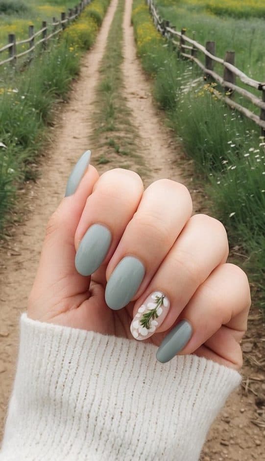 A dirt path winds through rolling hills, bordered by wildflowers and rustic wooden fences. A quaint farmhouse sits in the distance, surrounded by lush greenery