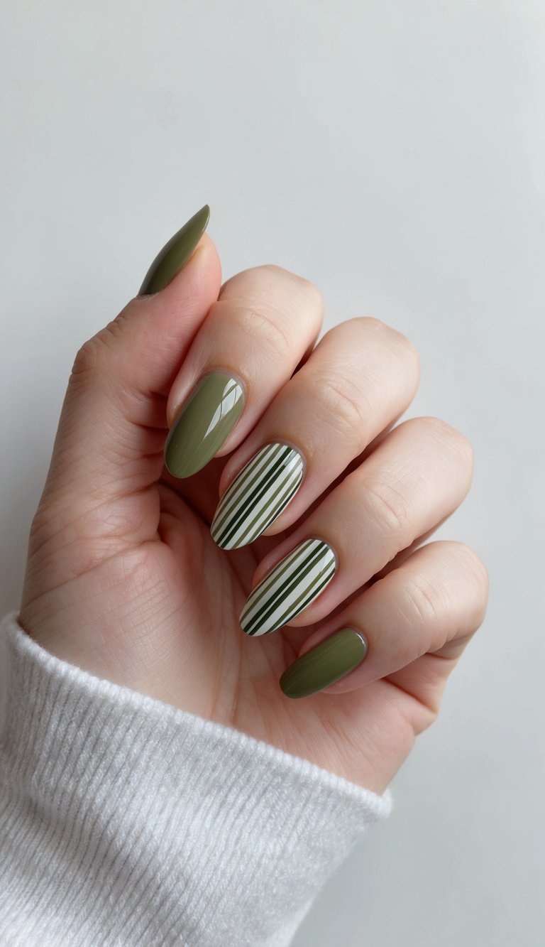 32 Olive Green Nail Art Ideas for Spring: Nature-Inspired Designs That Shine
