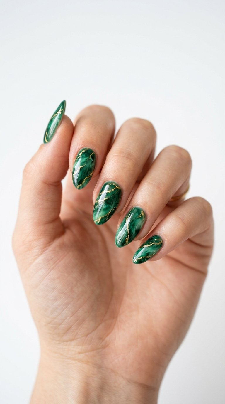 40 Emerald Green Nail Art Ideas That Bring a Luxurious Touch